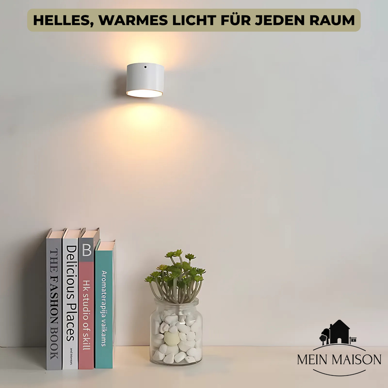 Wandleuchte LumiScandi | Kabellos & Wiederaufladbar | Skandinavisches Design | Holz Eiche