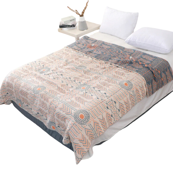Mandoria Boho-Wendedecke | Mandala-Design | Beidseitig Nutzbar & Kuschelig Weich | 150×200 cm / 200×230 cm
