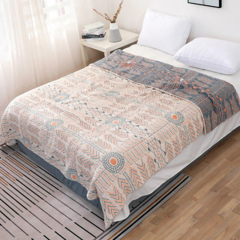 Mandoria Boho-Wendedecke | Mandala-Design | Beidseitig Nutzbar & Kuschelig Weich | 150×200 cm / 200×230 cm