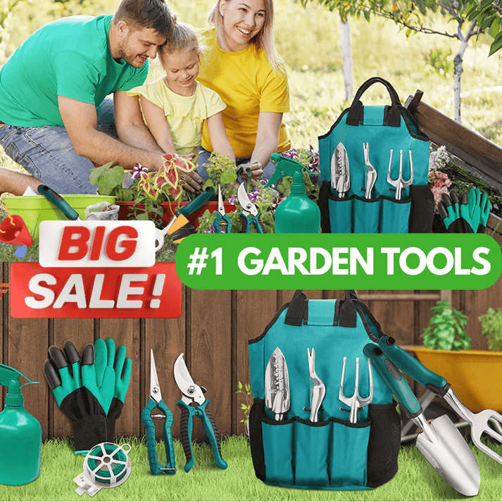 Gartenwerkzeug-Set FloraMeister 11in1 | Komplettset mit Tasche | Ergonomisch & Rostfrei | Für Einsteiger & Profis