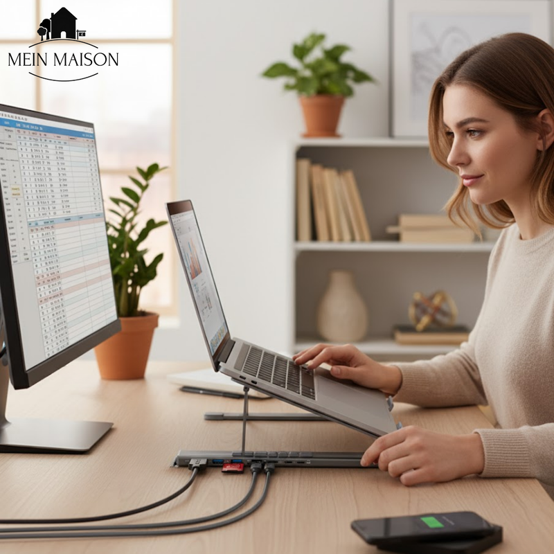 ProDock Ständer – 8-in-1 Laptop-Erhöhung und Hub kombiniert!