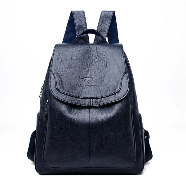 Lederrucksack UrbanVault | Antidiebstahl-Design | Eleganter Reisebegleiter | Für 15" Laptop