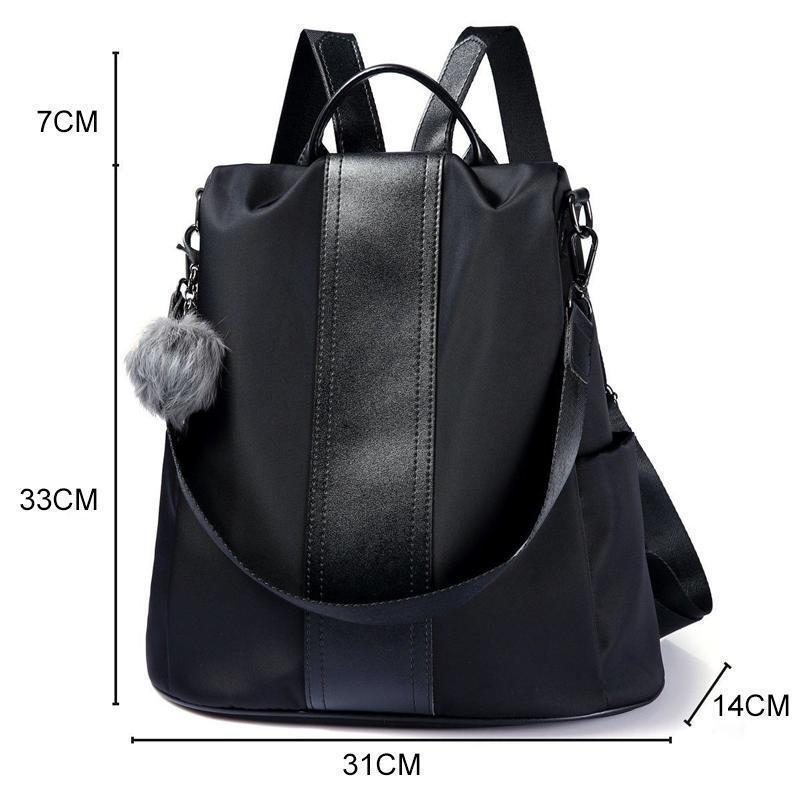 Valessia Damen Rucksack | Diebstahlschutz & Wasserabweisend | PU-Leder & Nylon | 31×33×14 cm