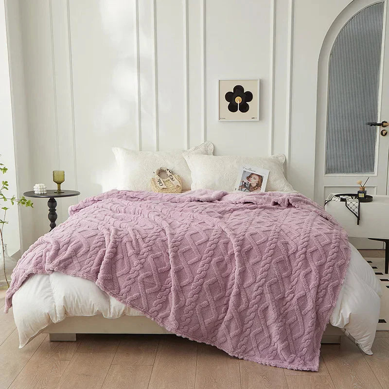 Lammwolldecke WoolAura | Zweiseitig Verdickt | Flanell & Lammwolle | Weich & Warm