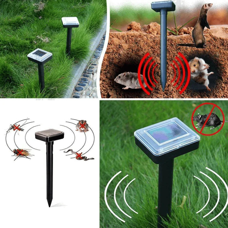 SonicGrün Solar Tiervertreiber mit Ultraschall | Gegen Mäuse, Maulwürfe & Schlangen | Wetterfest & Umweltfreundlich