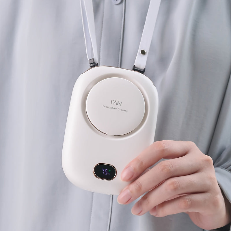Tragbarer Nackenventilator BreezyLoop | USB-Aufladung | 3 Geschwindigkeiten | 2000 mAh Akku | Handsfree-Kühlung