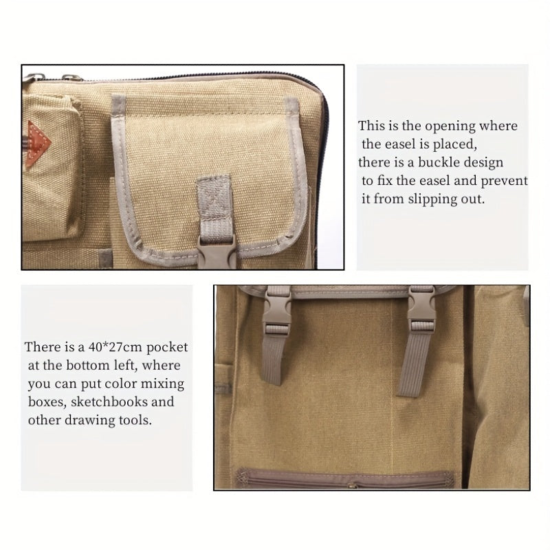 Artovo Künstler-Rucksack aus Canvas | 66×50 cm | Robust, Leicht & Geräumig | Für Zeichenplatte & Zubehör | Ideal für unterwegs