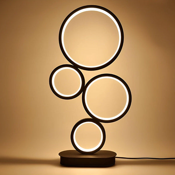 Circulum LED Ring-Tischlampe Schwarz | Dimmbar & Energieeffizient | Modernes Design | Acryl & Aluminium