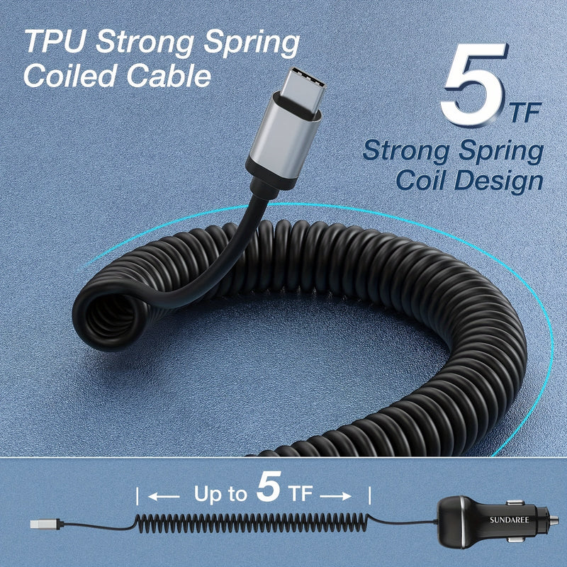 VoltionDrive Schnellladegerät für das Auto | USB-C & QC 3.0 | 51W Leistung | 3 Anschlüsse