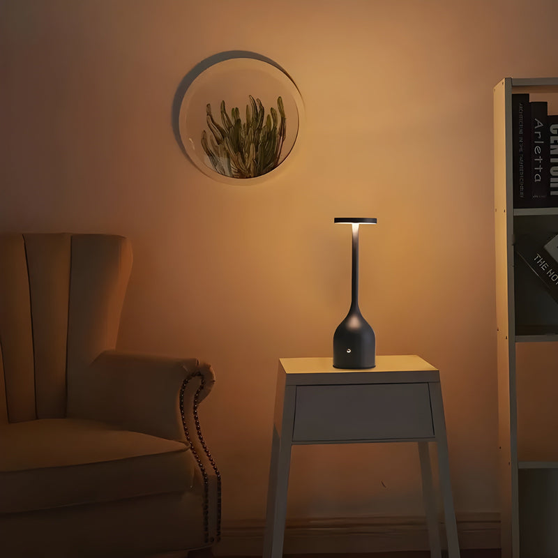 LumoVéa Kabellose Tischlampe LED | Touch-Dimmbar | 2000 mAh Akku | Modern & Tragbar | Schwarz/Weiß/Grün
