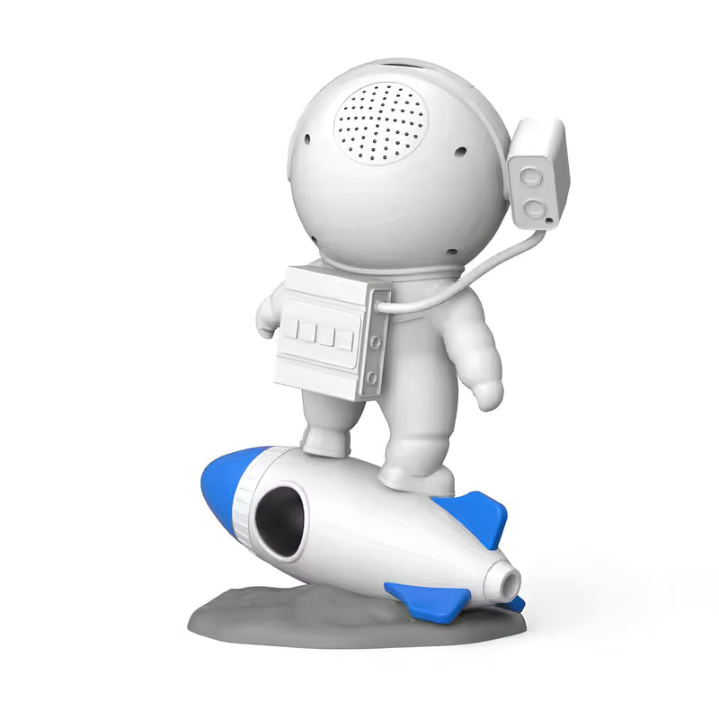 Projektor Lampe CosmoLume | 4K Galaxie- & Sternenhimmel-Projektion | Bluetooth Speaker & App-Steuerung | Raketendesign