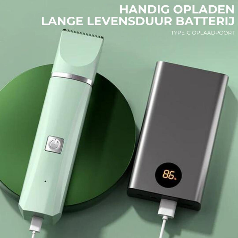 Tierpflegegerät Groomilo 4-in-1 | Leise & Wiederaufladbar | Für Fell & Krallen | Weiß-Grün