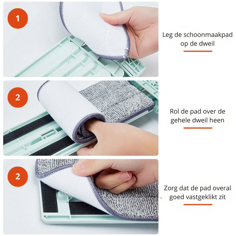 Bodenwischer FlexiWisch EasyMop | Mit Knick-Auswringfunktion | 2 waschbare Pads | Leicht & Kompakt | Ohne Eimer nutzbar