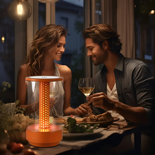 LED Tischlampe LumiHex | 3 Lichtmodi & Touch-Steuerung | Modular & Wiederaufladbar | Schwarz/Grau/Gold/Orange