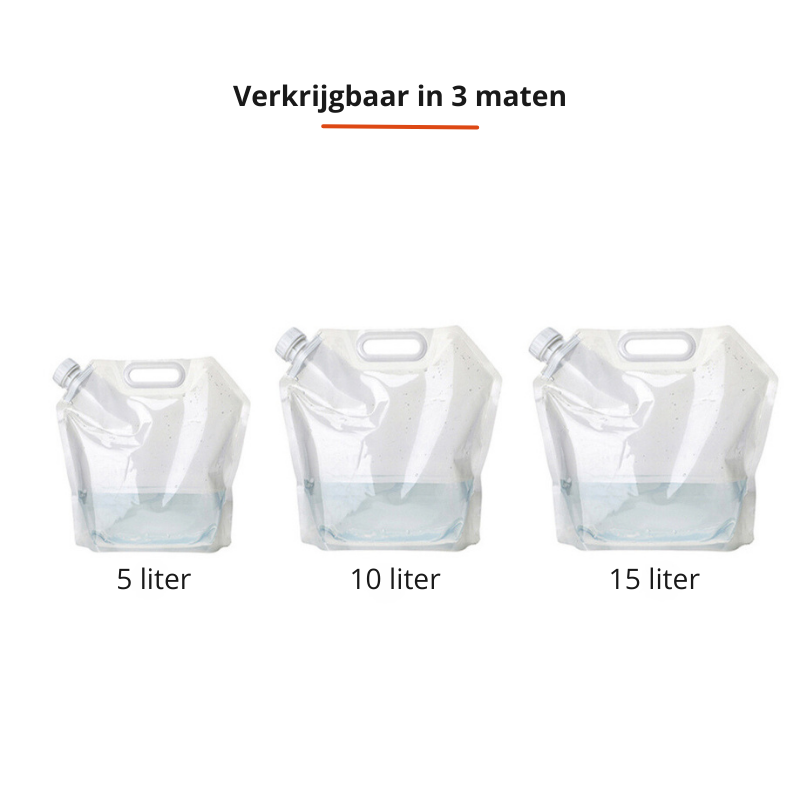 Faltbare Outdoor-Wassertragetasche Hydrilo FlexBag | 5 L / 10 L / 15 L | Mit Tragegriff | Leicht & Kompakt | Für Wandern, Camping & Reisen