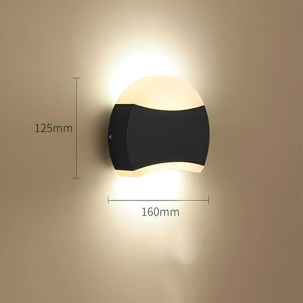 Lunotra LED Außen-Wandleuchte | Wasserdicht IP65 | Modernes Up-&-Down-Light | Schwarz | Wandmontage