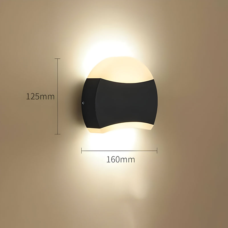 Lunotra LED Außen-Wandleuchte | Wasserdicht IP65 | Modernes Up-&-Down-Light | Schwarz | Wandmontage