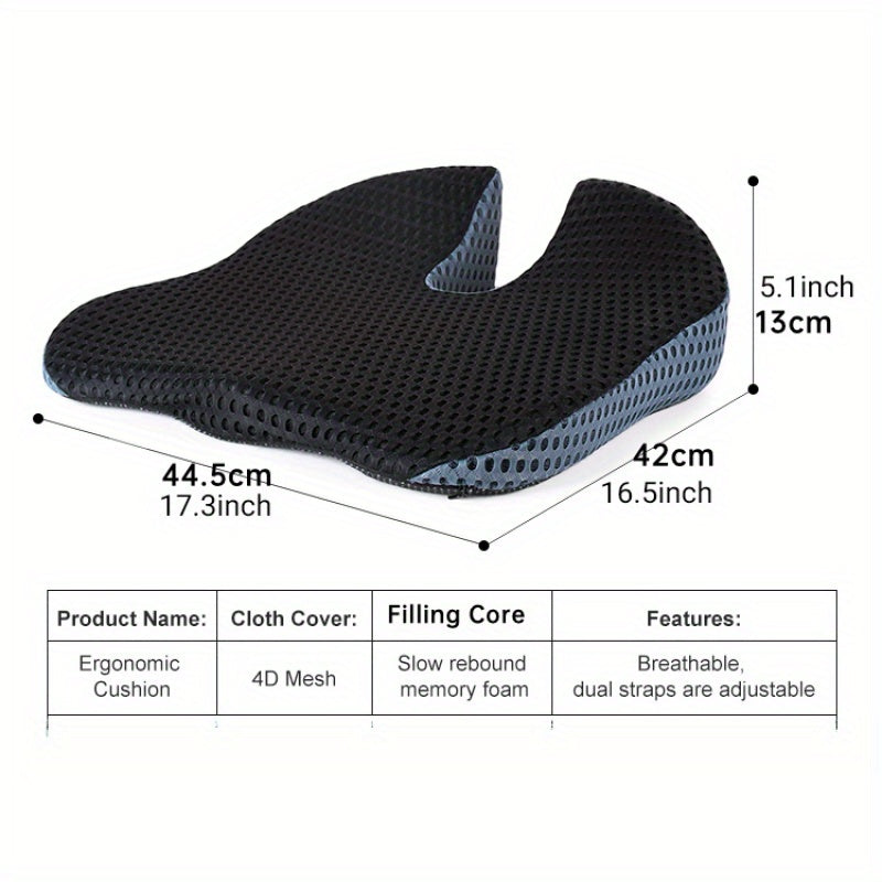 Ergonomisches Sitzkissen Triacomfort | Dreiecksform mit Memory-Foam | Atmungsaktiv & druckentlastend | Für Auto & Büro