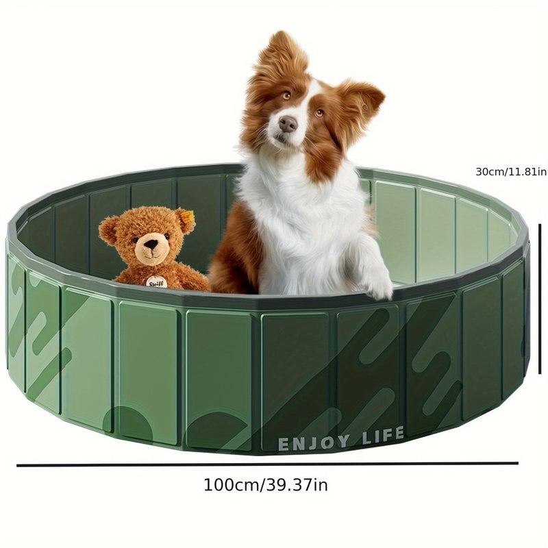 PawLuna Faltbares Hundepool aus PVC | 80 cm Ø | Robust & Tragbar | Perfekt für Sommer & Garten