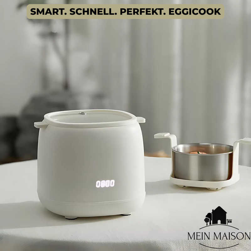 Elektrischer Eierkocher EggiCook | Perfekte Eier per Knopfdruck | Automatische Abschaltung | 4 Eier