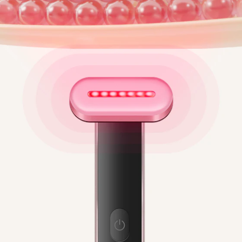 GlowSculpt 4-in-1 Gesichts-Therapiegerät | Rotlicht, Vibration, Galvanischer Strom & Wärme | Hautverjüngung für Zuhause
