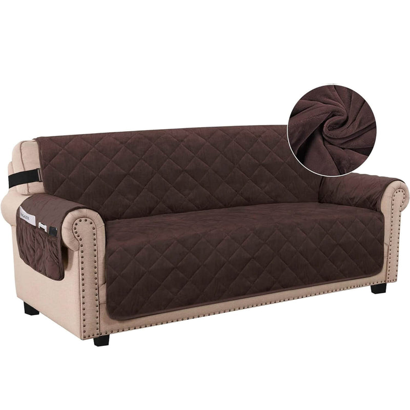 VelvetGuard Sofaüberwurf | Luxus Flanell | Antirutsch & Waschbar | Für 3-Sitzer bis 198 cm