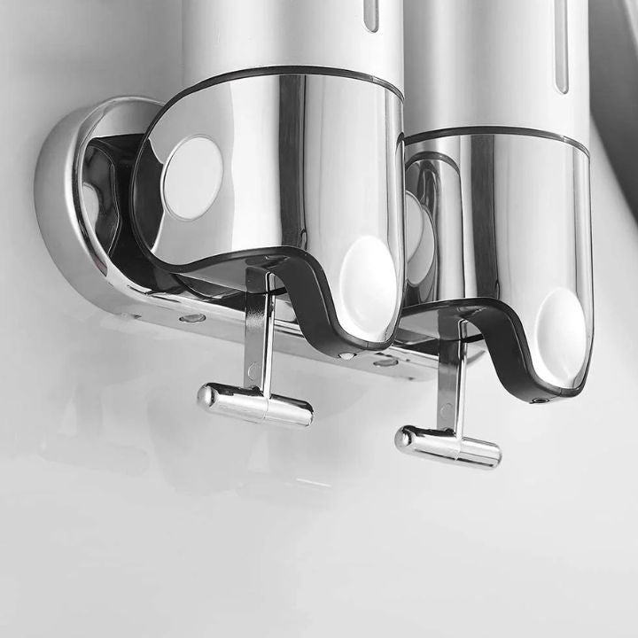 Seifenspender Set LuxoPure | Edelstahl Design | 3er Set Wandmontage | Modern & Platzsparend