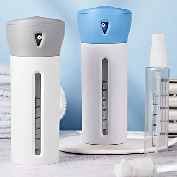 JetSetGo – 4-in-1 Flaschenspender für müheloses Reisen!