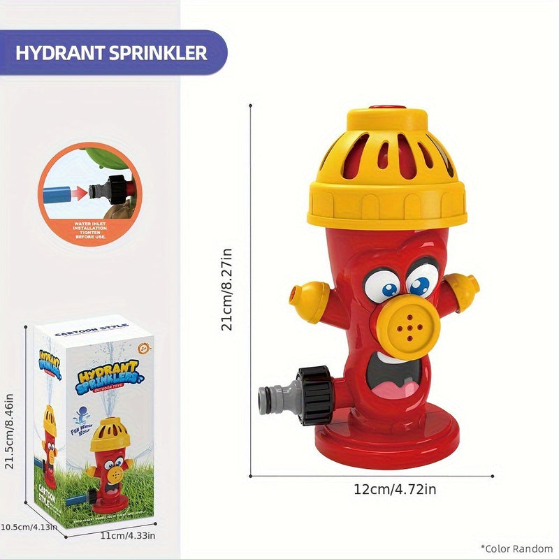 Wassersprinkler HydroHero | Drehender Feuerhydrant-Effekt | Für Garten & Sommer-Wasserspaß | Schlauchanschluss
