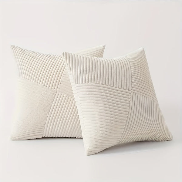 NordLiv Kissenhüllen Set | Boho-Stil | Weicher Cord | 2 Stück, 45×45 cm, 50x50cm