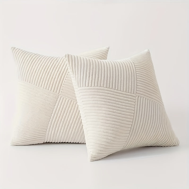 NordLiv Kissenhüllen Set | Boho-Stil | Weicher Cord | 2 Stück, 45×45 cm, 50x50cm