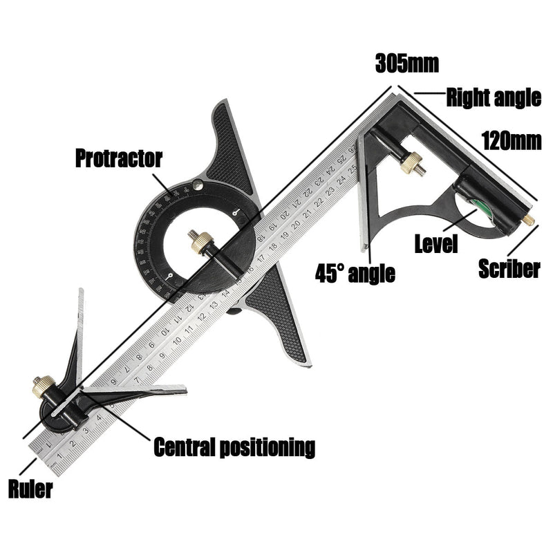AdjustiRuler - Multifunktionale Kombination aus beweglichem Winkellineal-Set