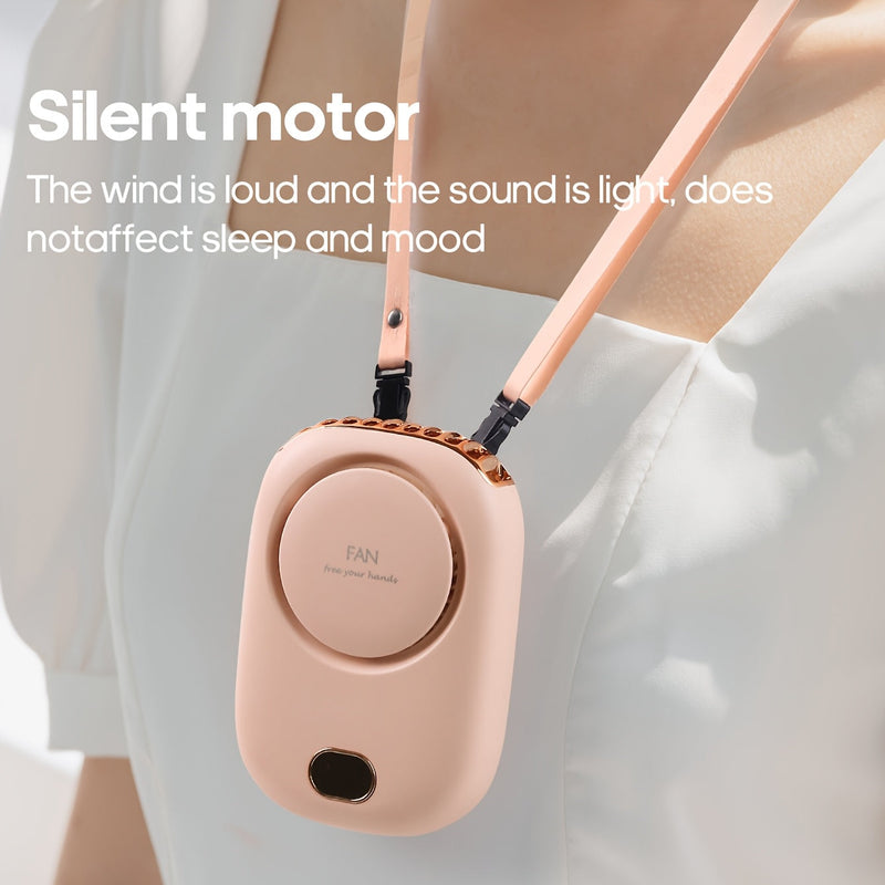 Tragbarer Nackenventilator BreezyLoop | USB-Aufladung | 3 Geschwindigkeiten | 2000 mAh Akku | Handsfree-Kühlung