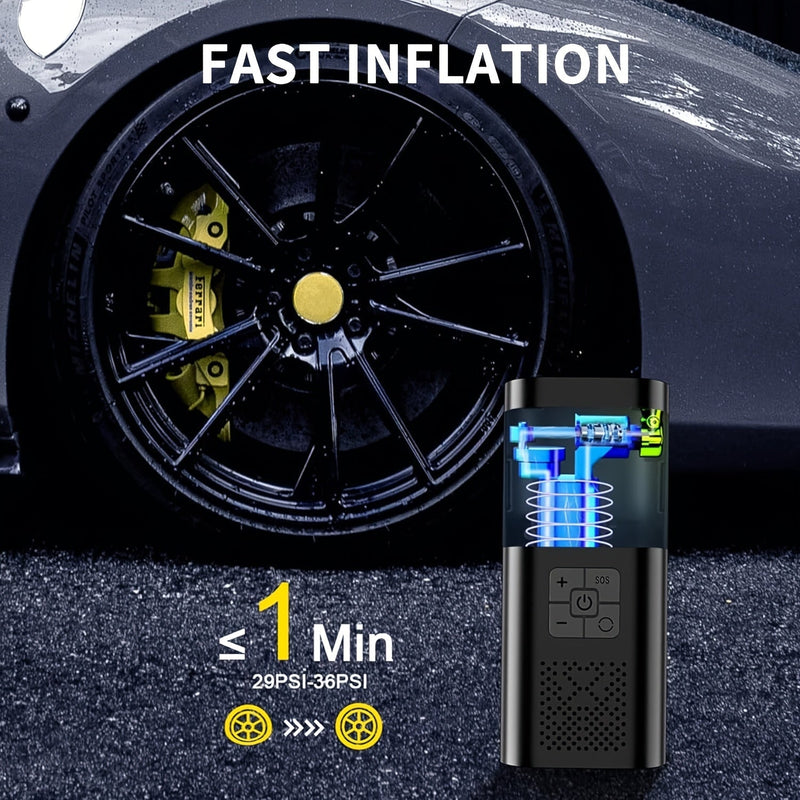 AirPulse Tragbarer Luftkompressor | 150 PSI Leistung | LCD-Anzeige & LED-Licht | Kabellos