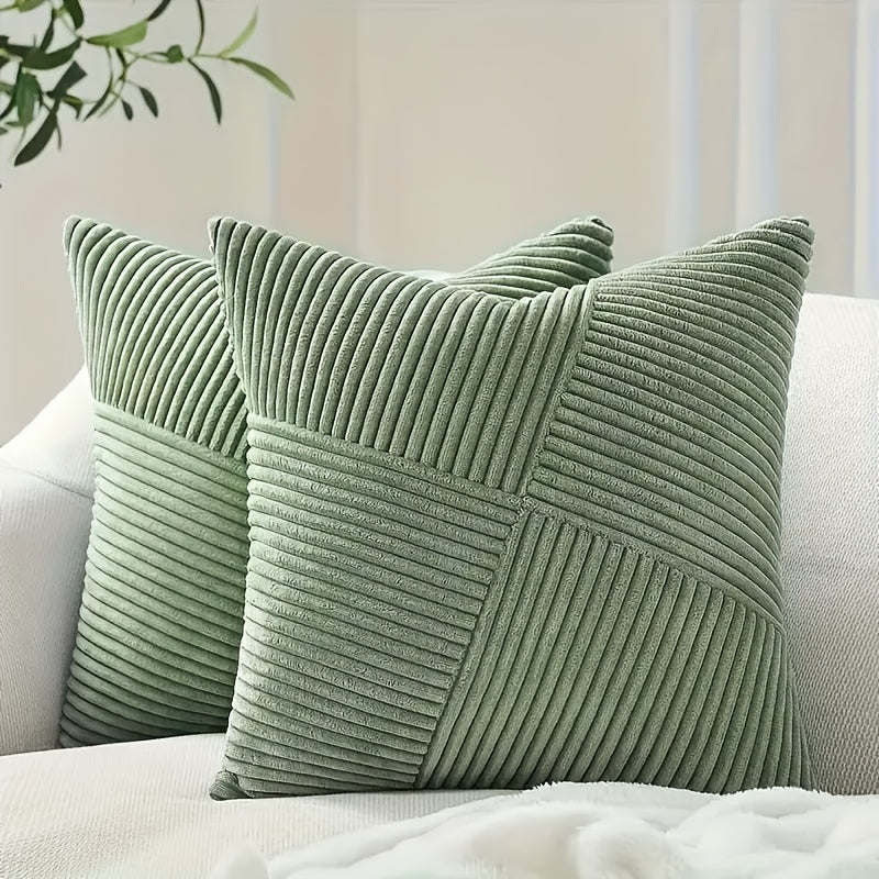 NordLiv Kissenhüllen Set | Boho-Stil | Weicher Cord | 2 Stück, 45×45 cm, 50x50cm