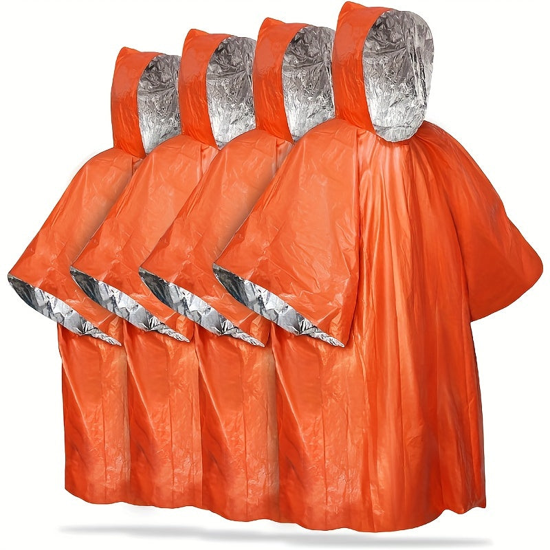 Notfallponcho-Set ThermoShield | 4er Pack | Wasserdicht & Isolierend | Kompakt & Wiederverwendbar