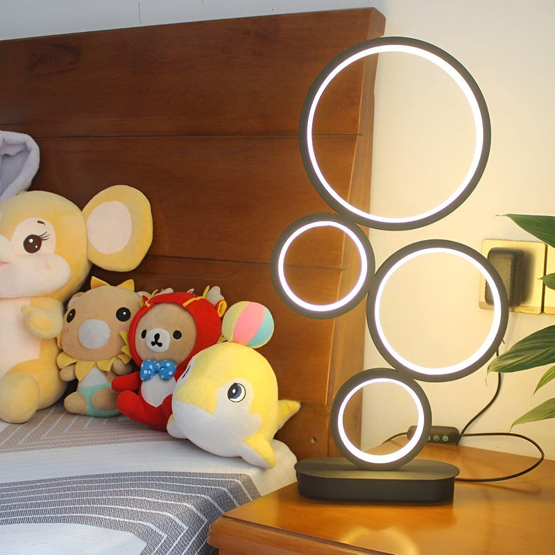 Circulum LED Ring-Tischlampe Schwarz | Dimmbar & Energieeffizient | Modernes Design | Acryl & Aluminium