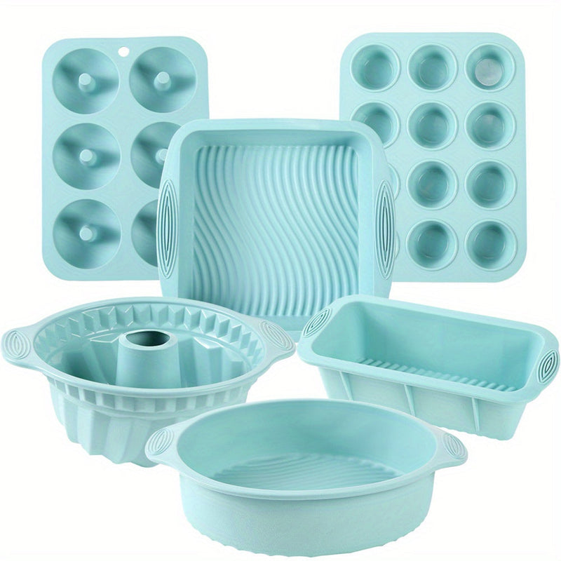 Bakefinity Silikon Backform Set 6-teilig | Antihaft & Flexibel | Für Kuchen, Muffins, Donuts & Brot
