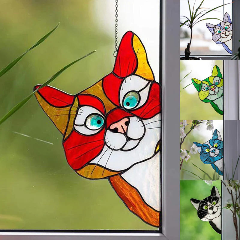 CatPeek – Handgefertigter Katzen-Sonnenfänger für Ihr Fenster!