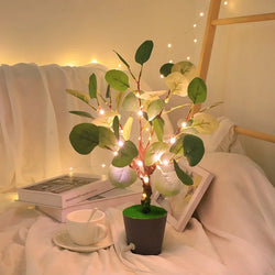 Nordavie LED Nachtlicht Tannenzweig-Design | Warmweißes Licht | USB-Anschluss | 34 cm Höhe | Weihnachtsdeko im Nordic-Stil