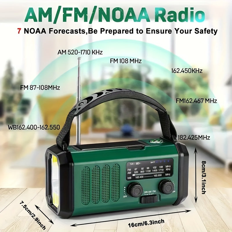 StormMate X10 Notfallradio mit 10.000 mAh Powerbank | Solar, Kurbel & USB-C | LED-Licht, SOS-Alarm & Kompass | AM/FM/NOAA