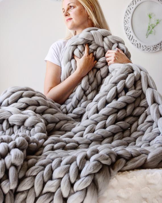 Nordhavn | Grob gestrickte Decke | Gemütlich & Stilvoll | Baumwolle