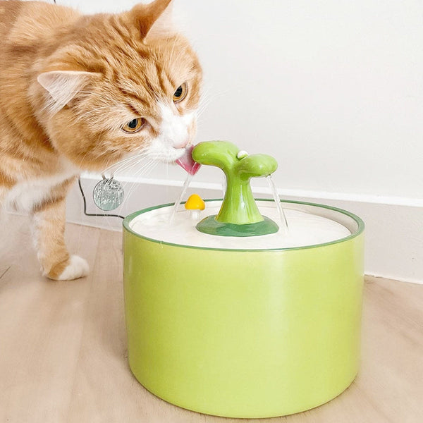 Katzenbrunnen | SpringFlow | Keramik mit Doppelfilter | Leise & Hygienisch | Für Katzen & Kleine Hunde