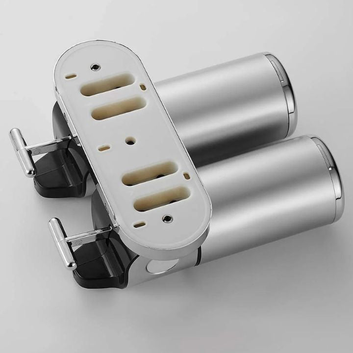 Seifenspender Set LuxoPure | Edelstahl Design | 3er Set Wandmontage | Modern & Platzsparend