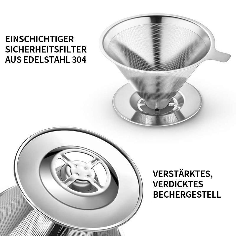 Brewvivo  Kaffee Dauerfilter aus Edelstahl | Feines Sieb & Schneller Auslauf | Ø 11,5–12,5 cm | Wiederverwendbar & Nachhaltig
