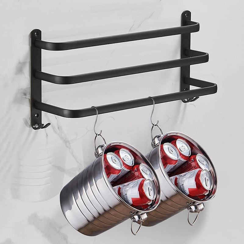 Wand-Handtuchhalter AeroLine FlexRack | Platzsparendes Design mit 3 Stangen | Aluminium | Modern & Robust