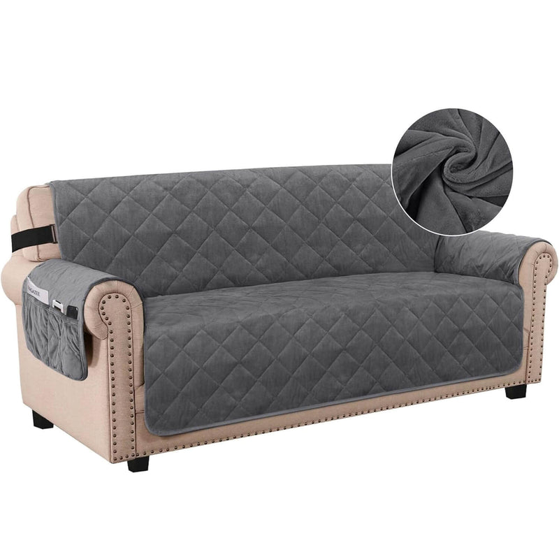 VelvetGuard Sofaüberwurf | Luxus Flanell | Antirutsch & Waschbar | Für 3-Sitzer bis 198 cm