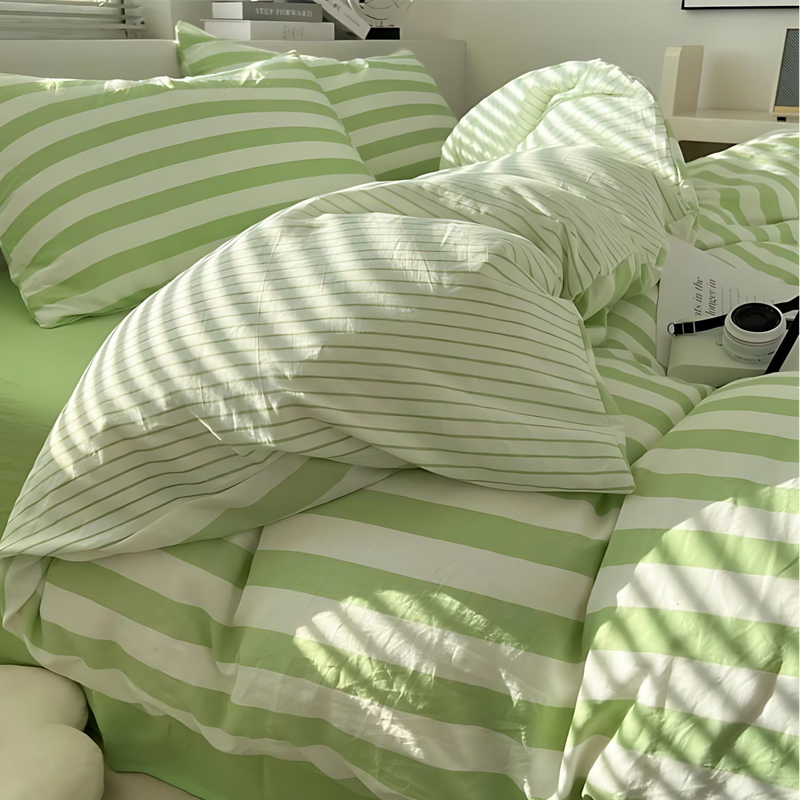 LinoStripe Bettwäsche-Set | Gestreift & Elegant | Weich & Atmungsaktiv | Verschiedene Größen