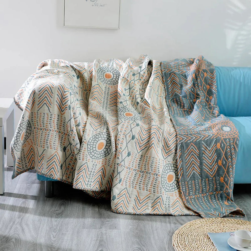 Mandoria Boho-Wendedecke | Mandala-Design | Beidseitig Nutzbar & Kuschelig Weich | 150×200 cm / 200×230 cm