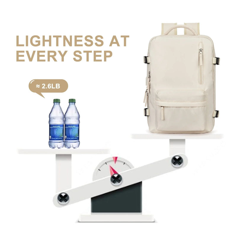 Travelliva Damen Reise-Rucksack 35 L | Wasserdicht & mit USB-Anschluss | Anti-Diebstahl & Schuhfach | Für Wandern, Alltag & Reisen